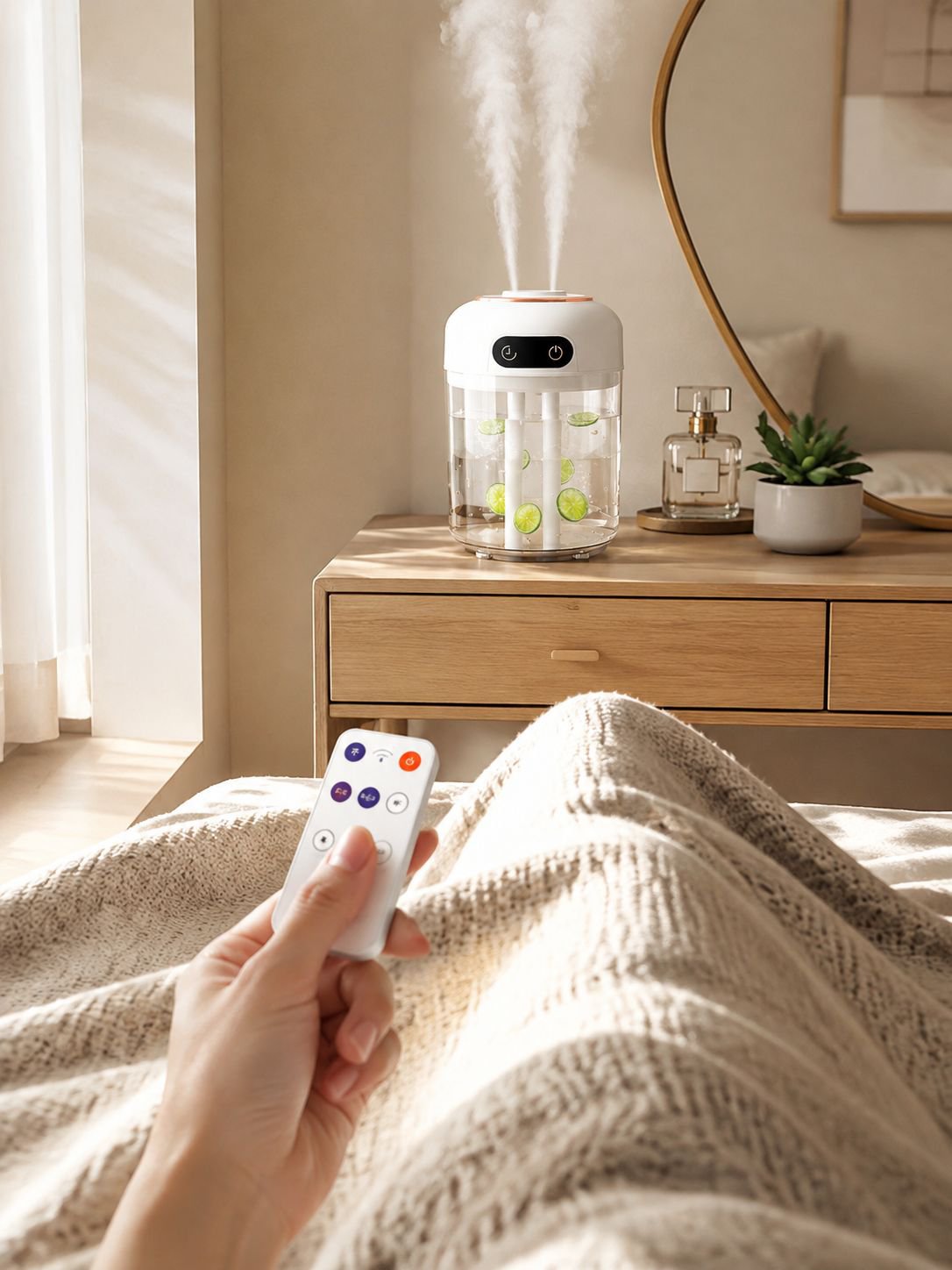 Uso del humidificador en dormitorio