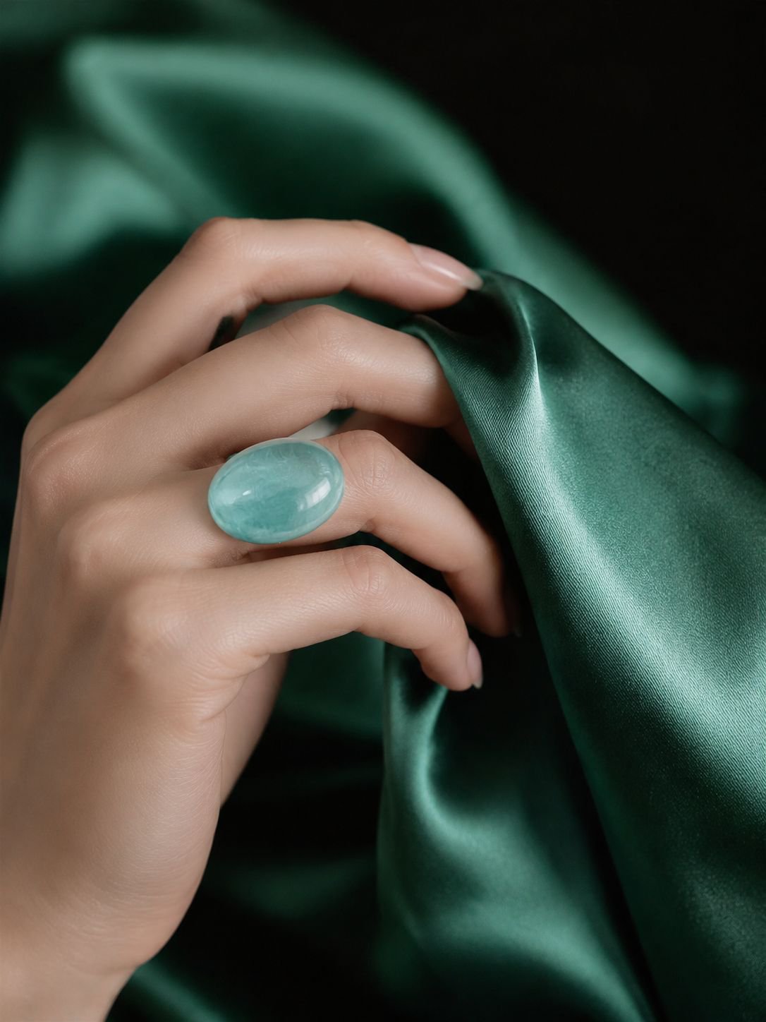 Fashionable luxury resin ring with inner glaze finish