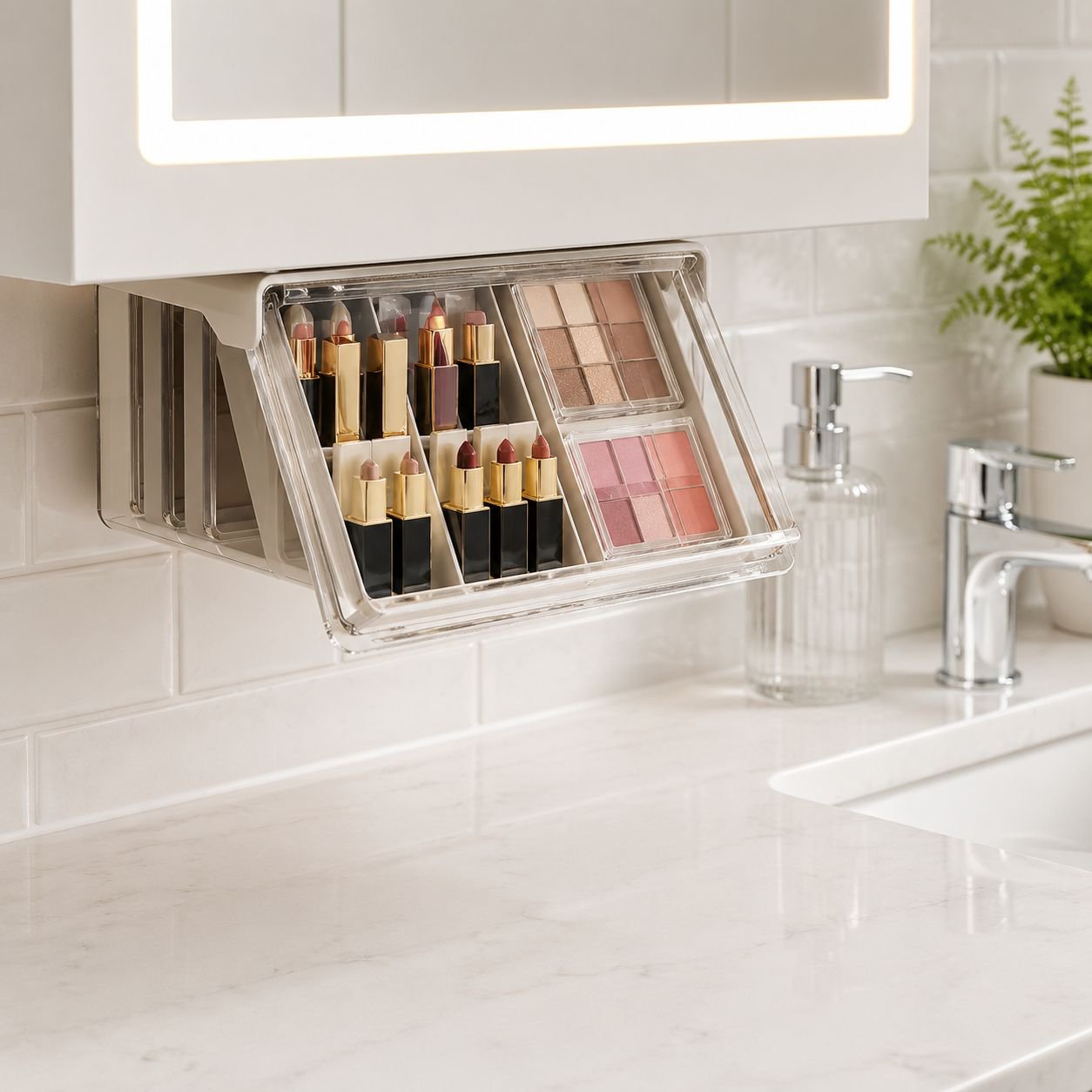 Easy access transparent drawer for home office