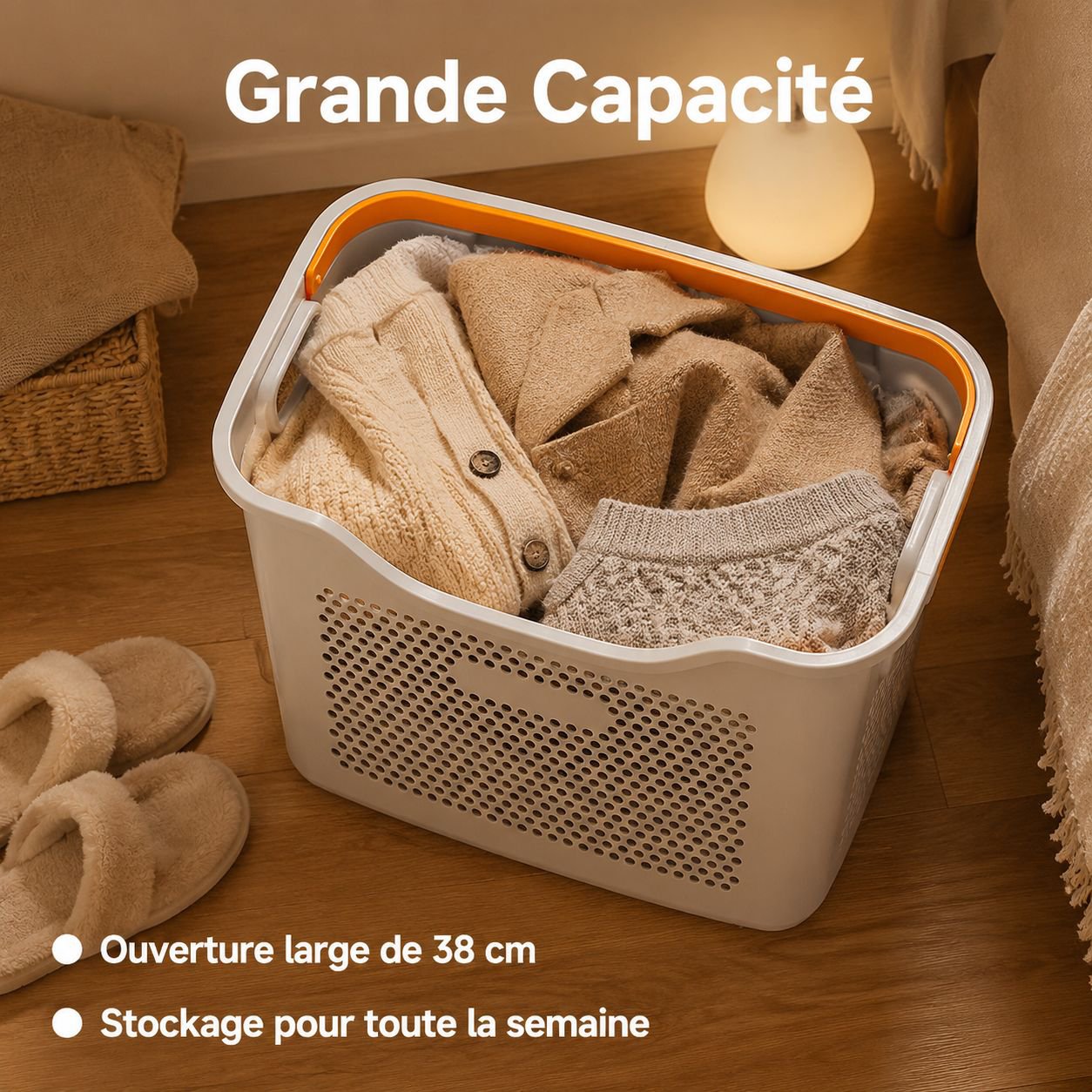Panier à linge compartimenté
