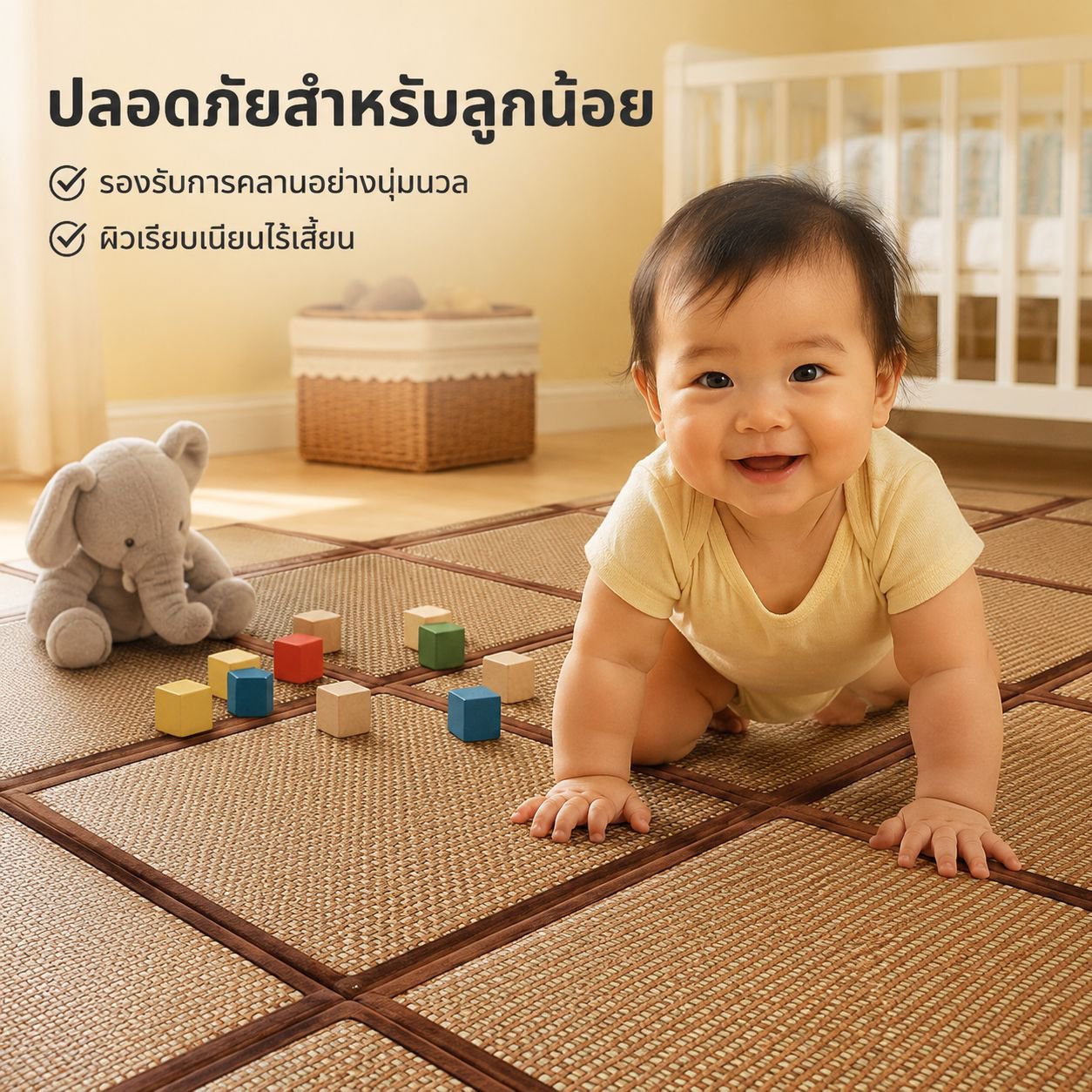 เสื่อปูพื้นห้องนอนฤดูร้อนแบบหนา เสื่อหวาย เสื่อทาทามิ เสื่อปูพื้นห้องรับแขก