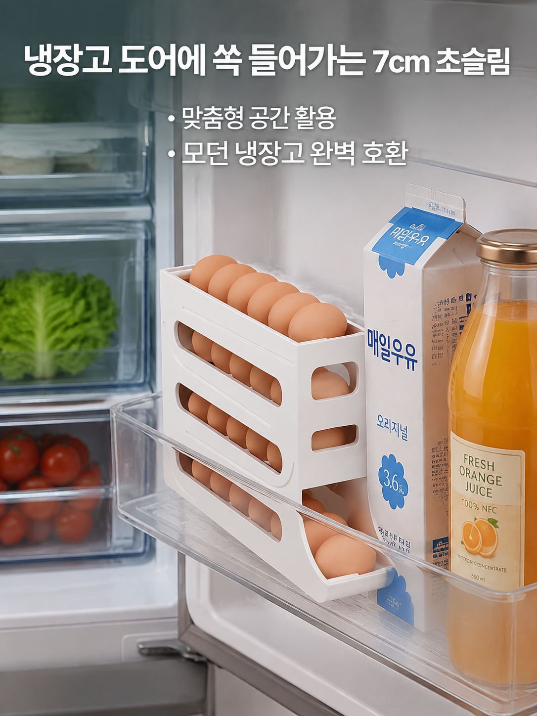 냉장고용 4층 자동롤링 계란트레이