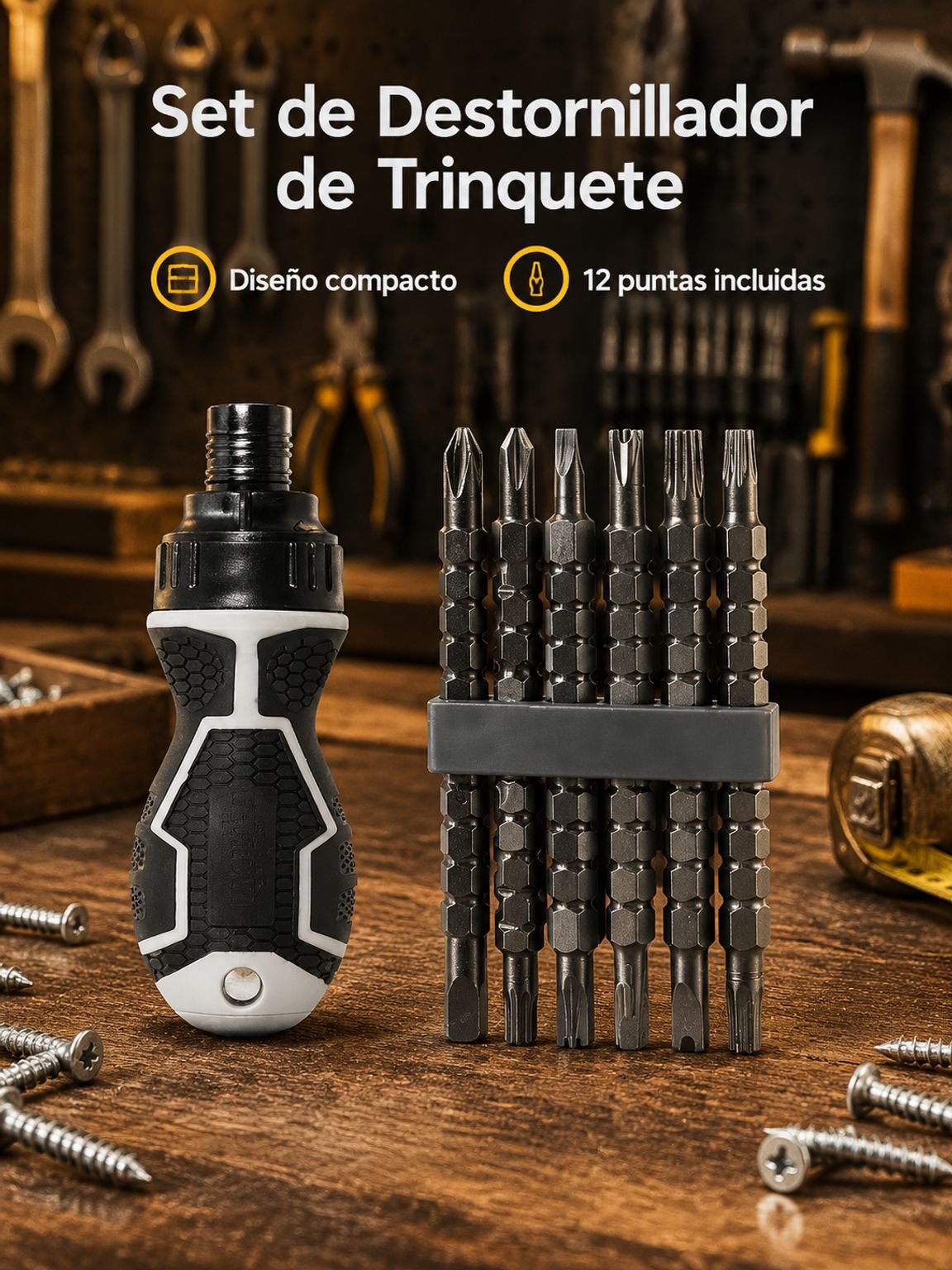 Juego de destornilladores de carraca multifuncionales