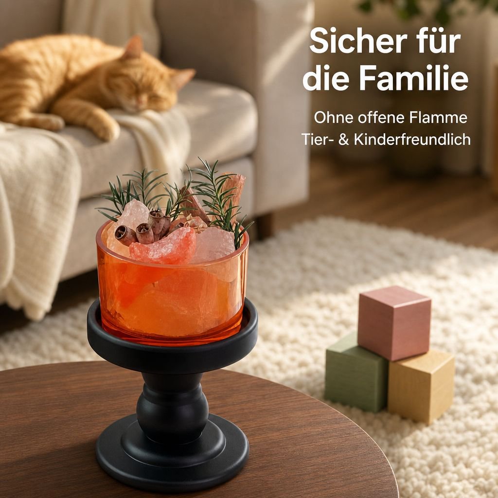 Edler Duftstein ohne Flamme mit Pflanzenmotiv als dekoratives Raumduft-Accessoire