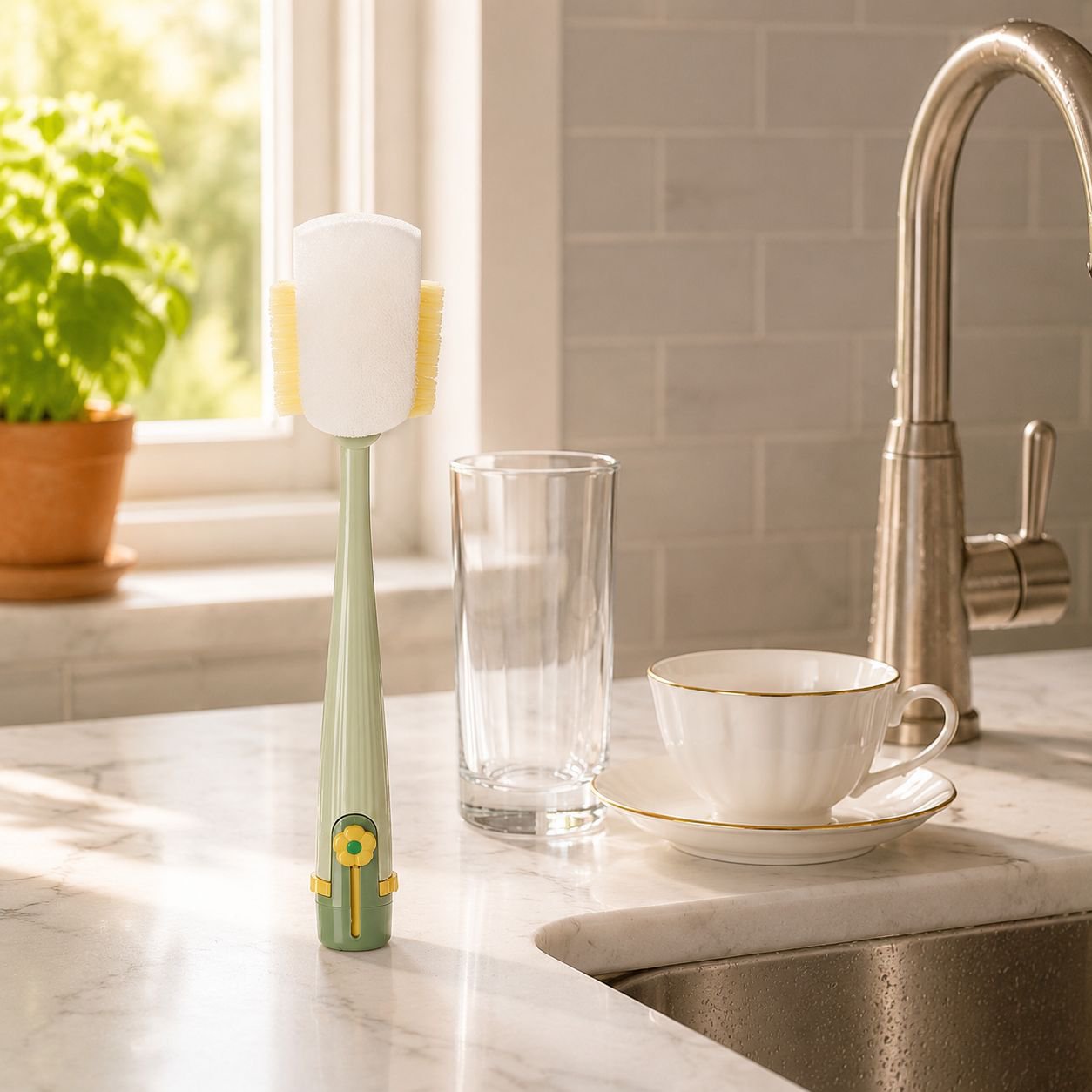 Ultra-Portable Multifunctional Cup Brush, 5-in-1 Mug & Bottle Cleaner