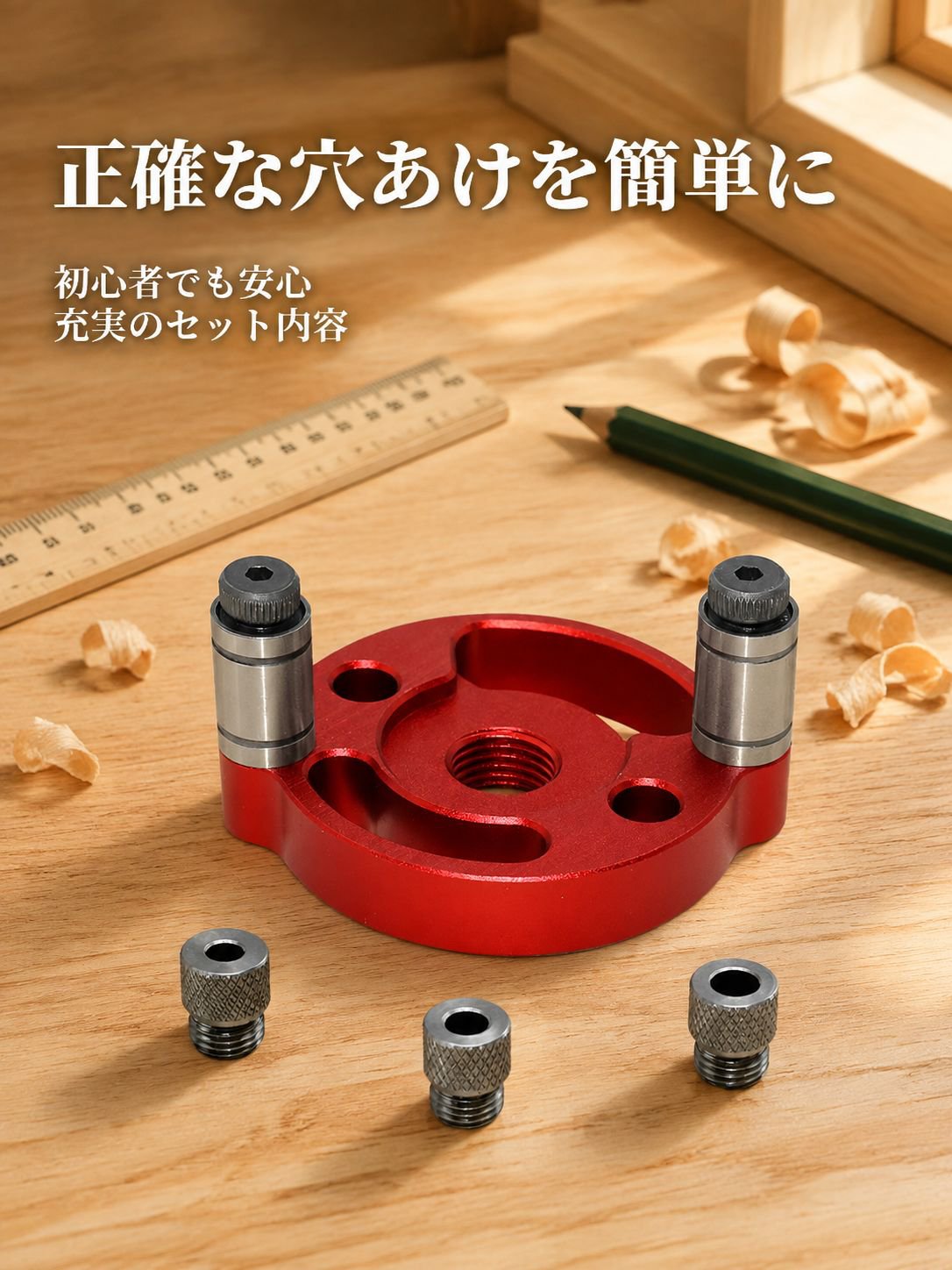 木工用垂直センター穴あけガイド 3-10mm丸ダボ接合用ドリルガイド