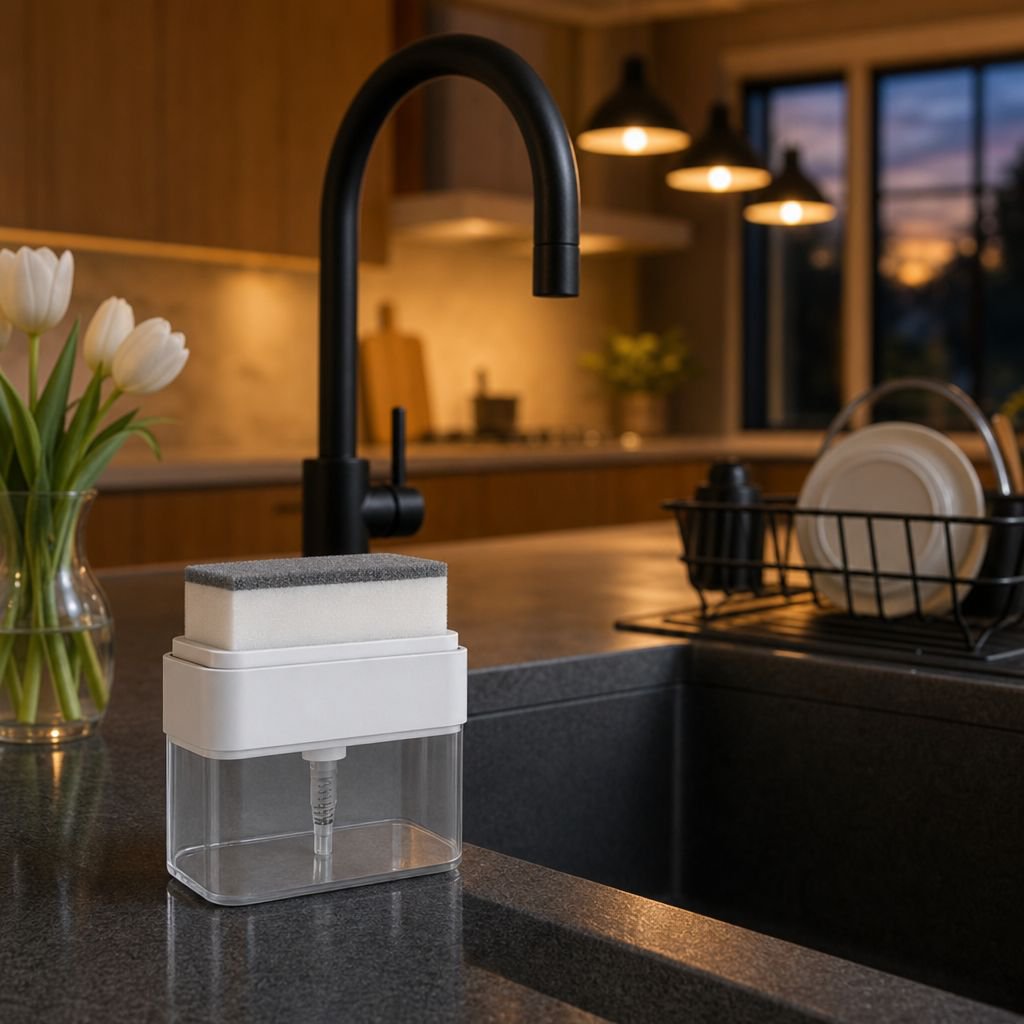 Multi-functional soap dispenser and sponge holder