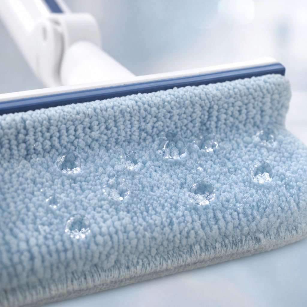 Glaswischer mit ergonomischem Griff und Wasserspray