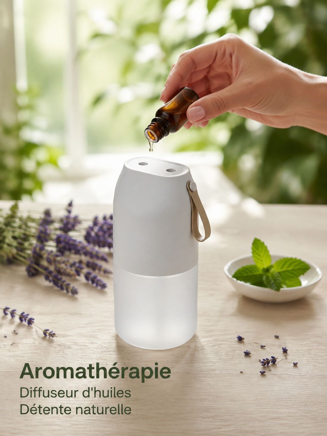 Humidificateur portable à double buse USB, atomiseur d'eau et d'aromathérapie