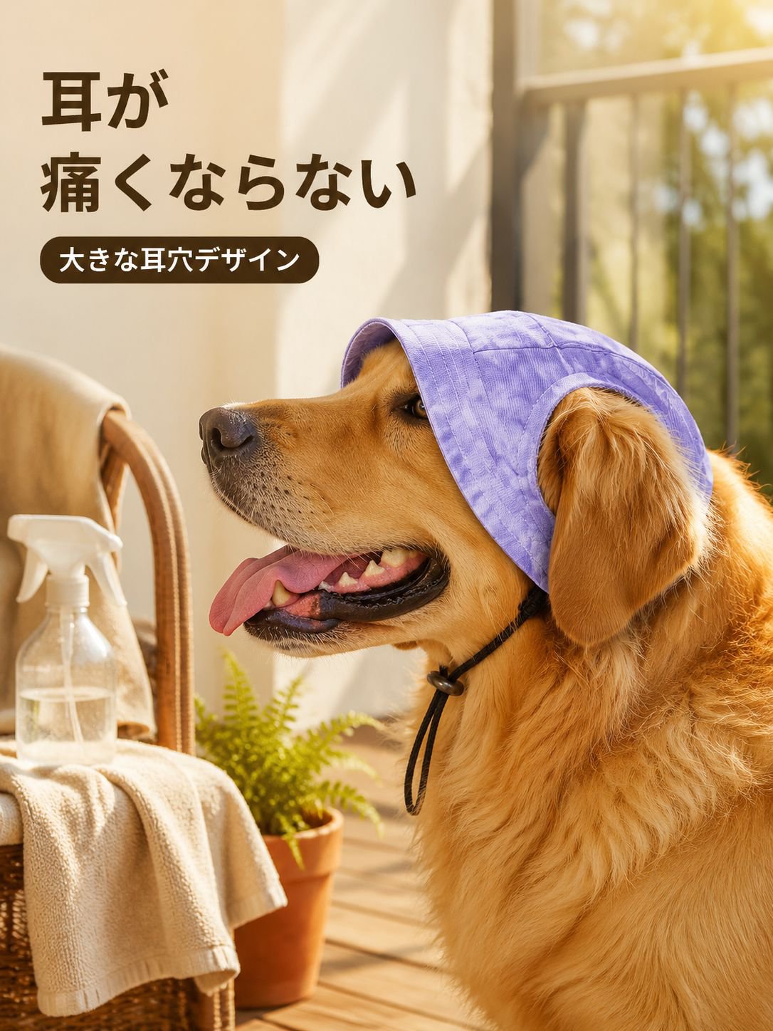 綿製の耳保護サンハット