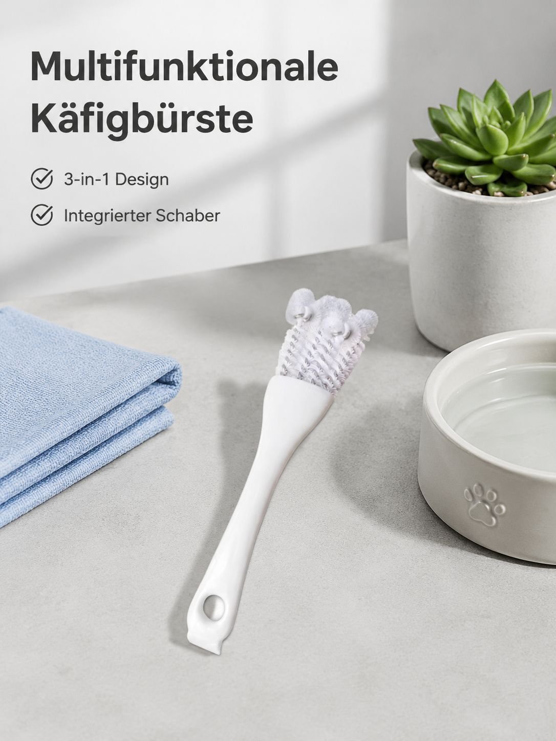 Multifunktionsbürste für Tierkäfige