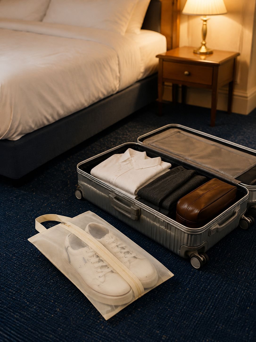 Durable mesh shoe bags for home or travel use