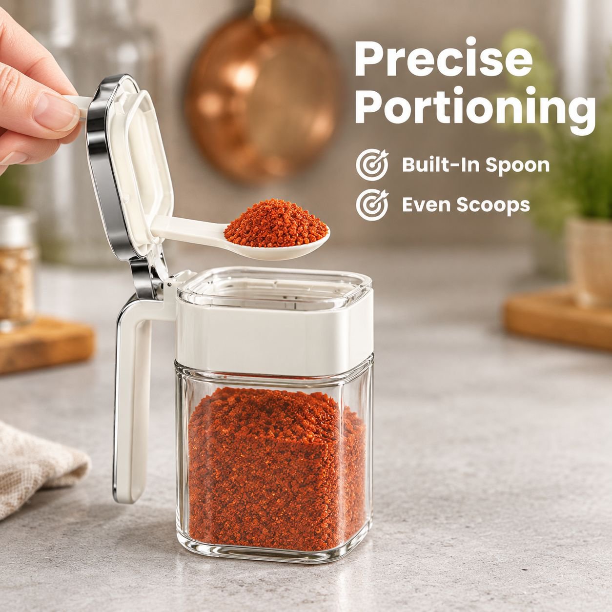 Airtight Moisture-Proof Glass Seasoning Jar and Salt Box for Kitchen Condiments