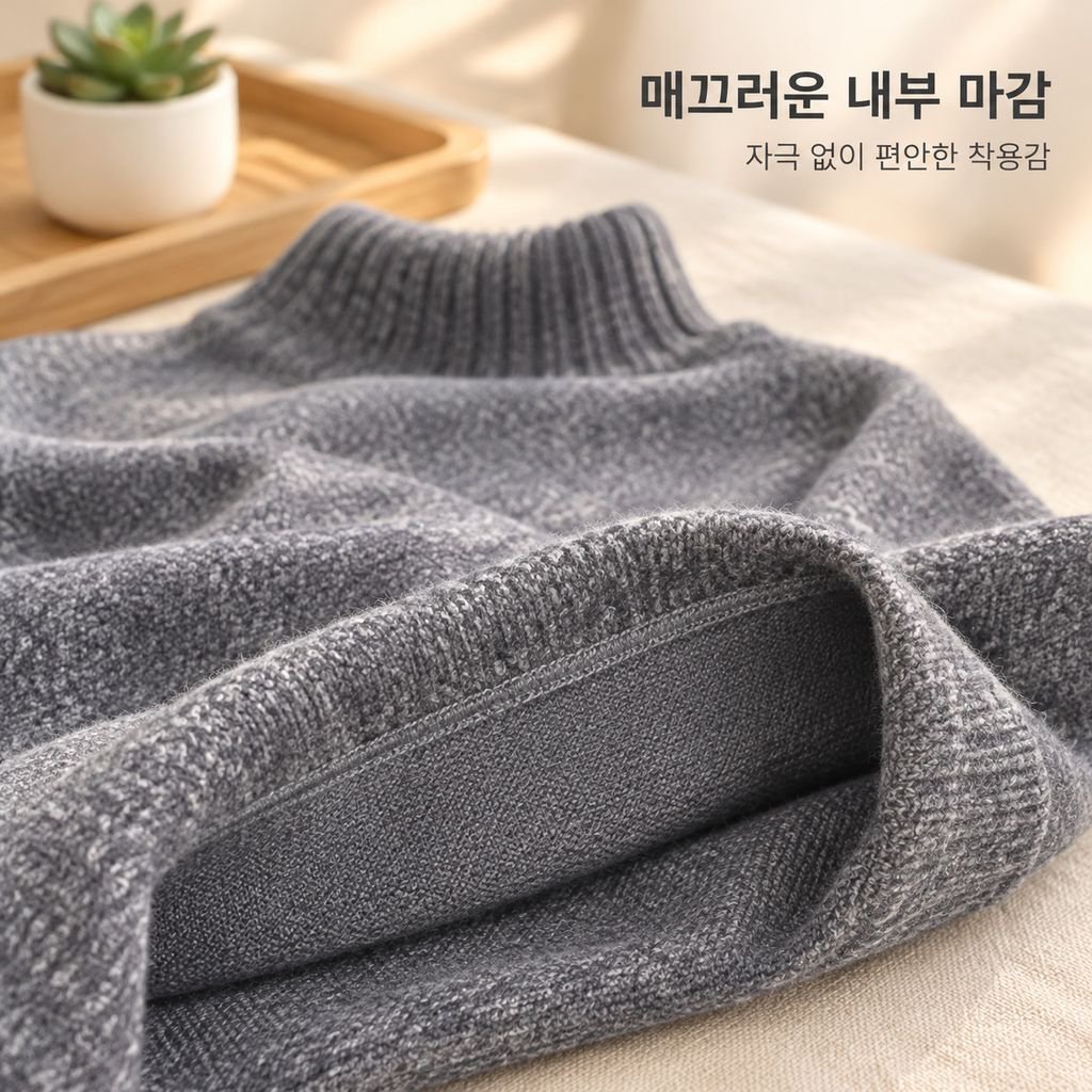 겨울 남성 터틀넥 목폴라 니트 빅사이즈 데일리 이너웨어