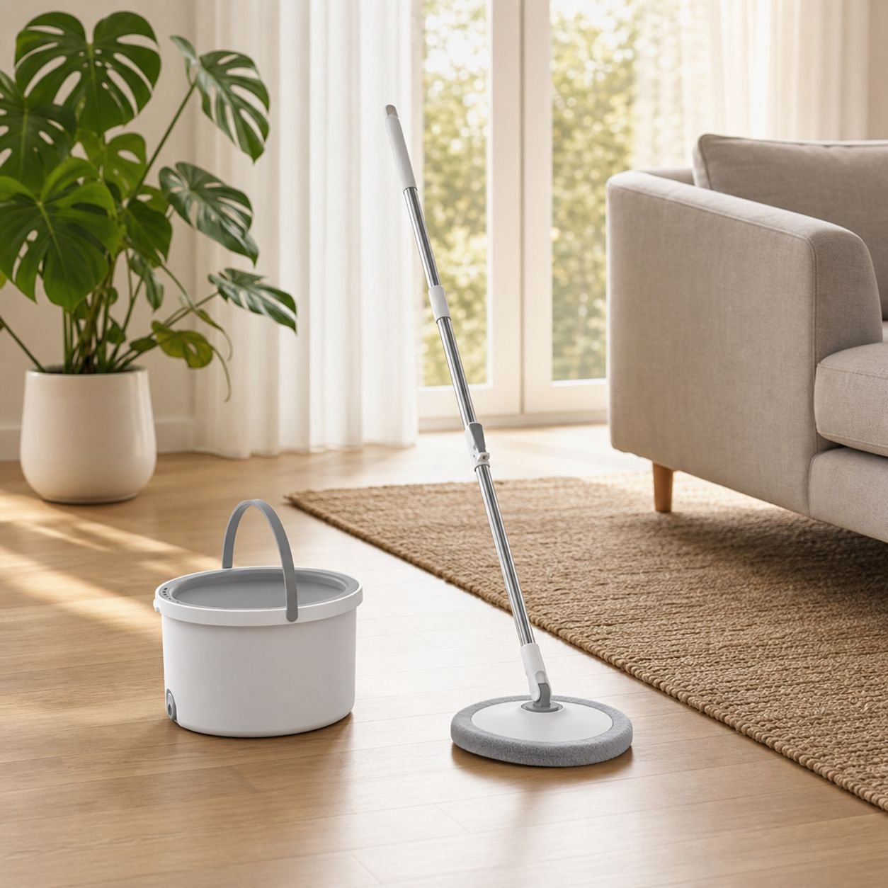 Lazy Mop and Bucket Set, Wet and Dry Separation Hands-Free Home Cleaning Tool
