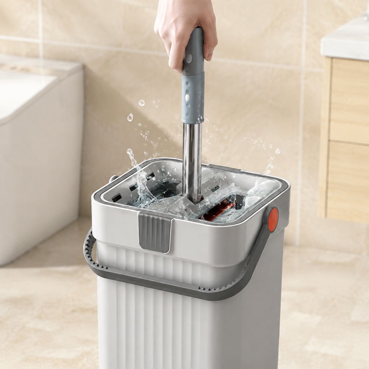 Mopa plana de limpieza fácil con cubo para el hogar