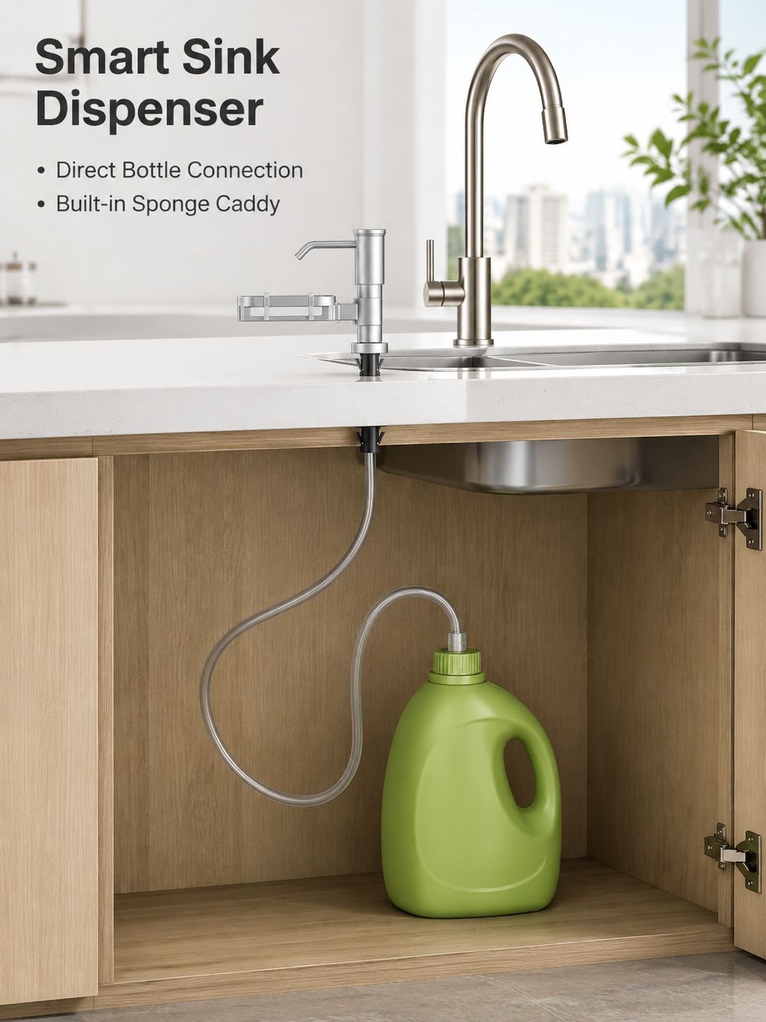 Extendable soap dispenser for sinks