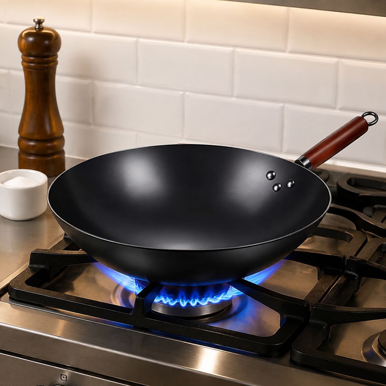 Handcrafted Iron Nonstick Frying Pan, Suitable for Home Gas Stove