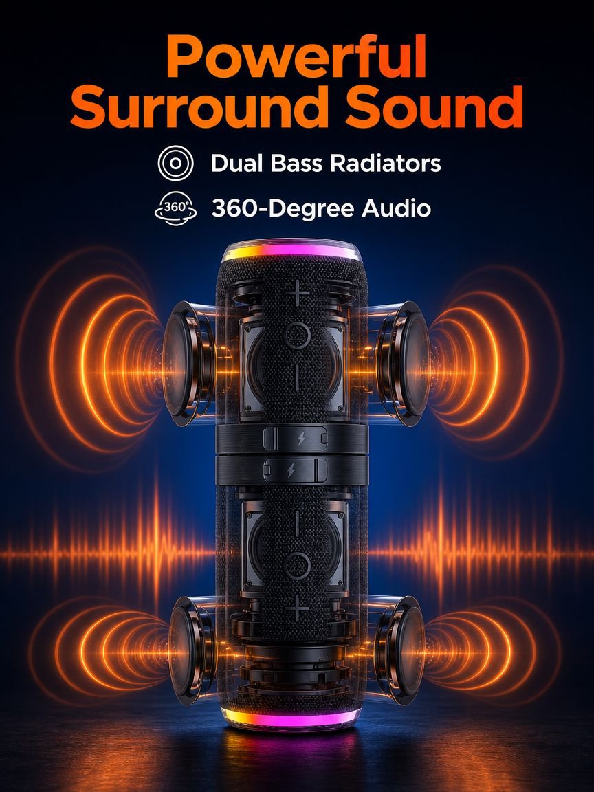 Compact Bluetooth speaker with magnetic base