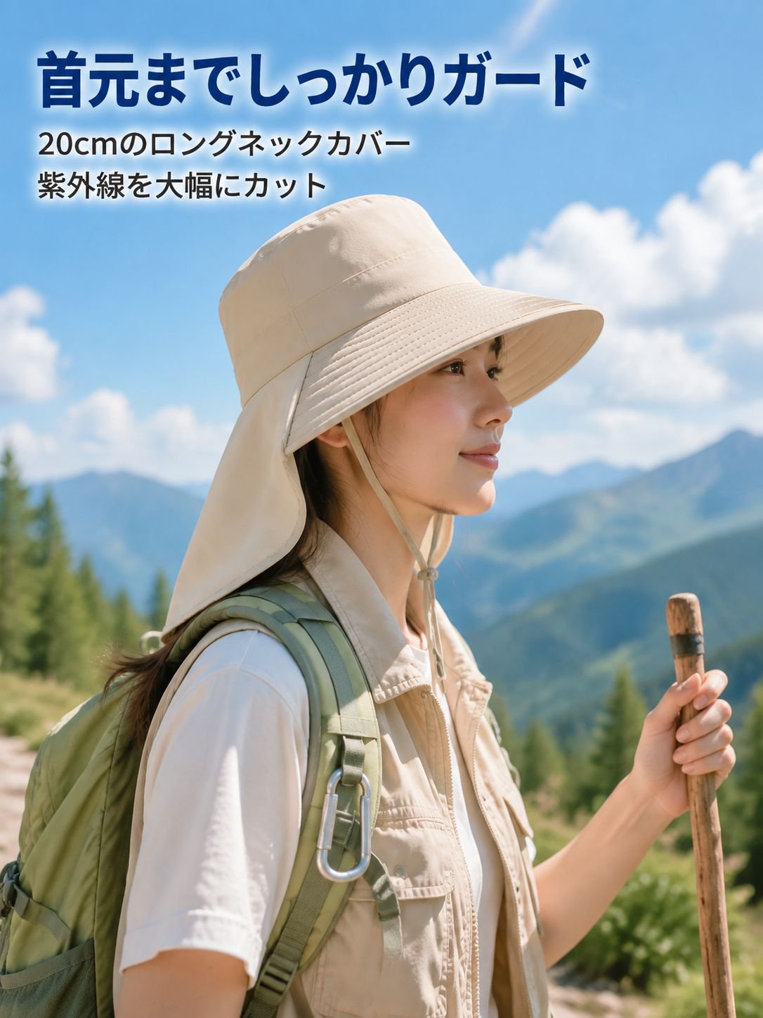 軽量通気性登山用サンハット