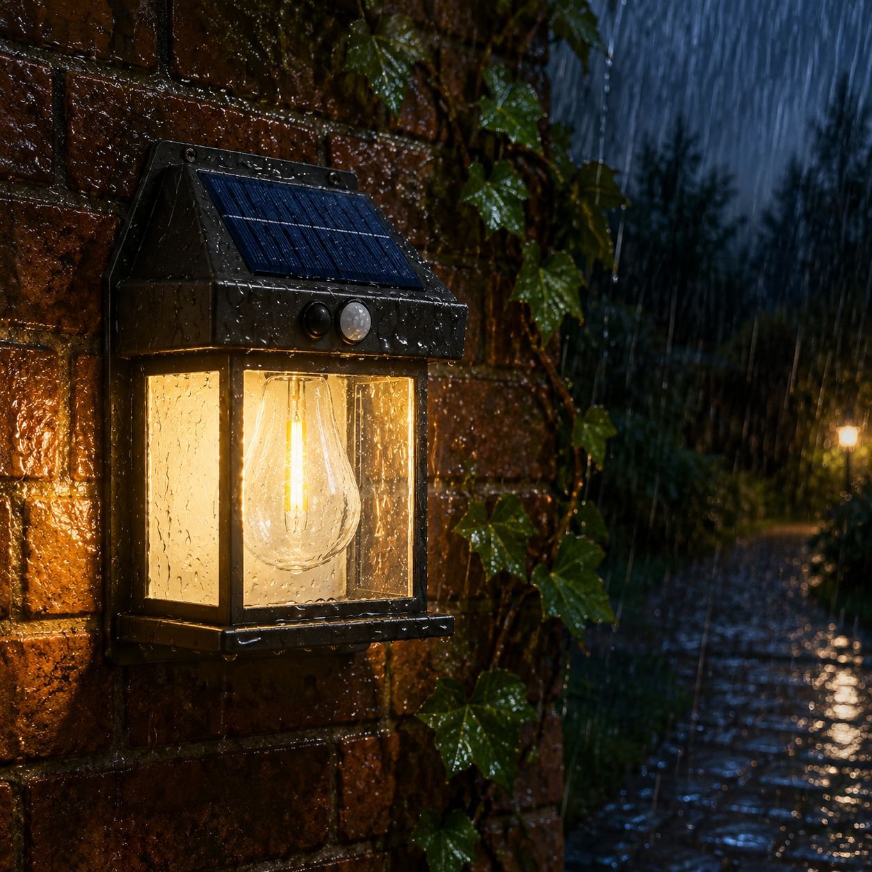 Outdoor Solar Waterproof Vintage Wall Light for Villa