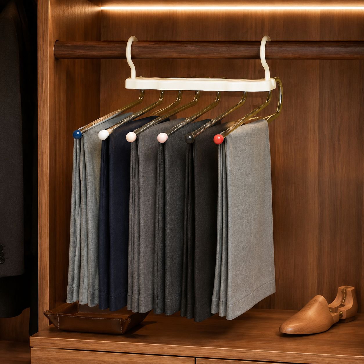 Easy-to-use foldable pants organizer