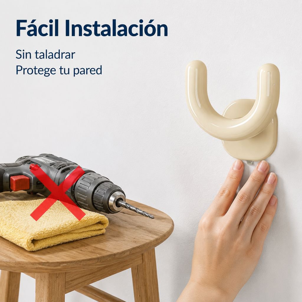 Porta Pantuflas de Pared con Ventosa para Baño Escurridor