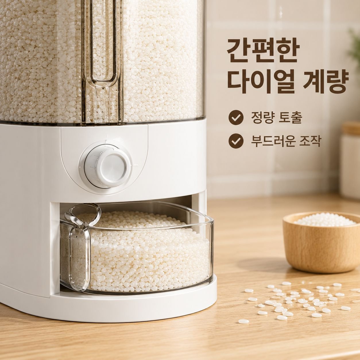 신형 가정용 플라스틱 밀폐 쌀통 방충 방습 잡곡 밀가루 쌀보관함