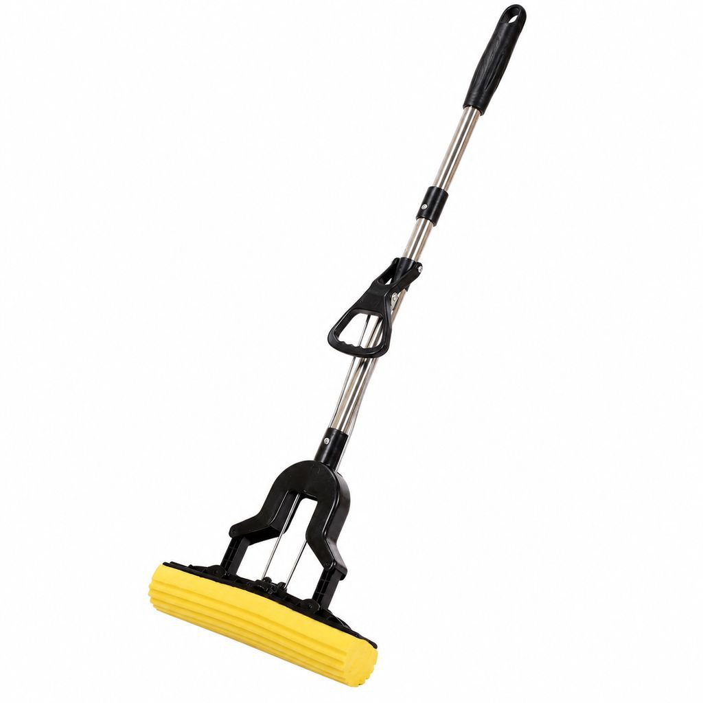 Collapsible Sponge Mop with Extendable Stainless Steel Handle