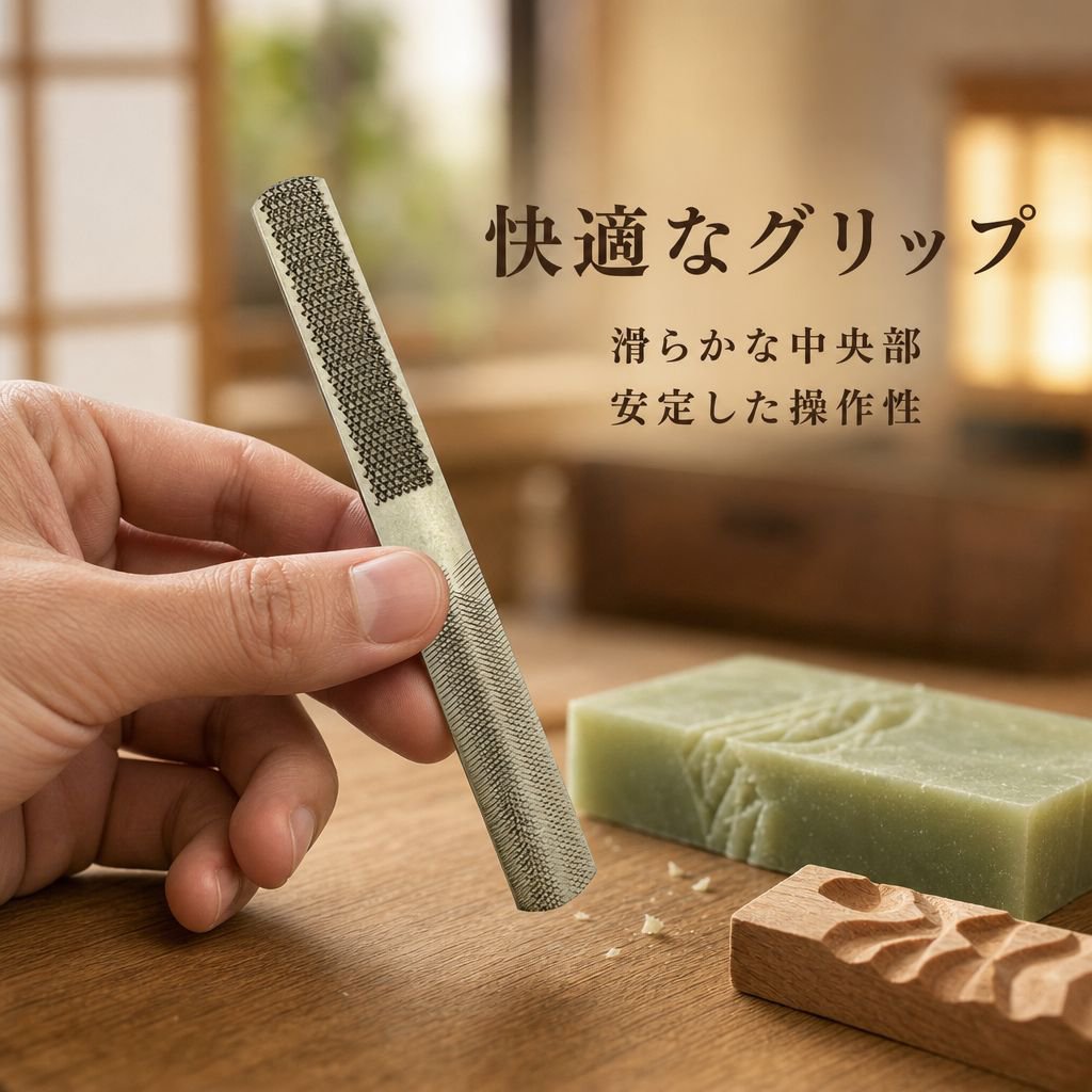木工彫刻用ワックスコードヤスリ 四面彫刻ヤスリ
