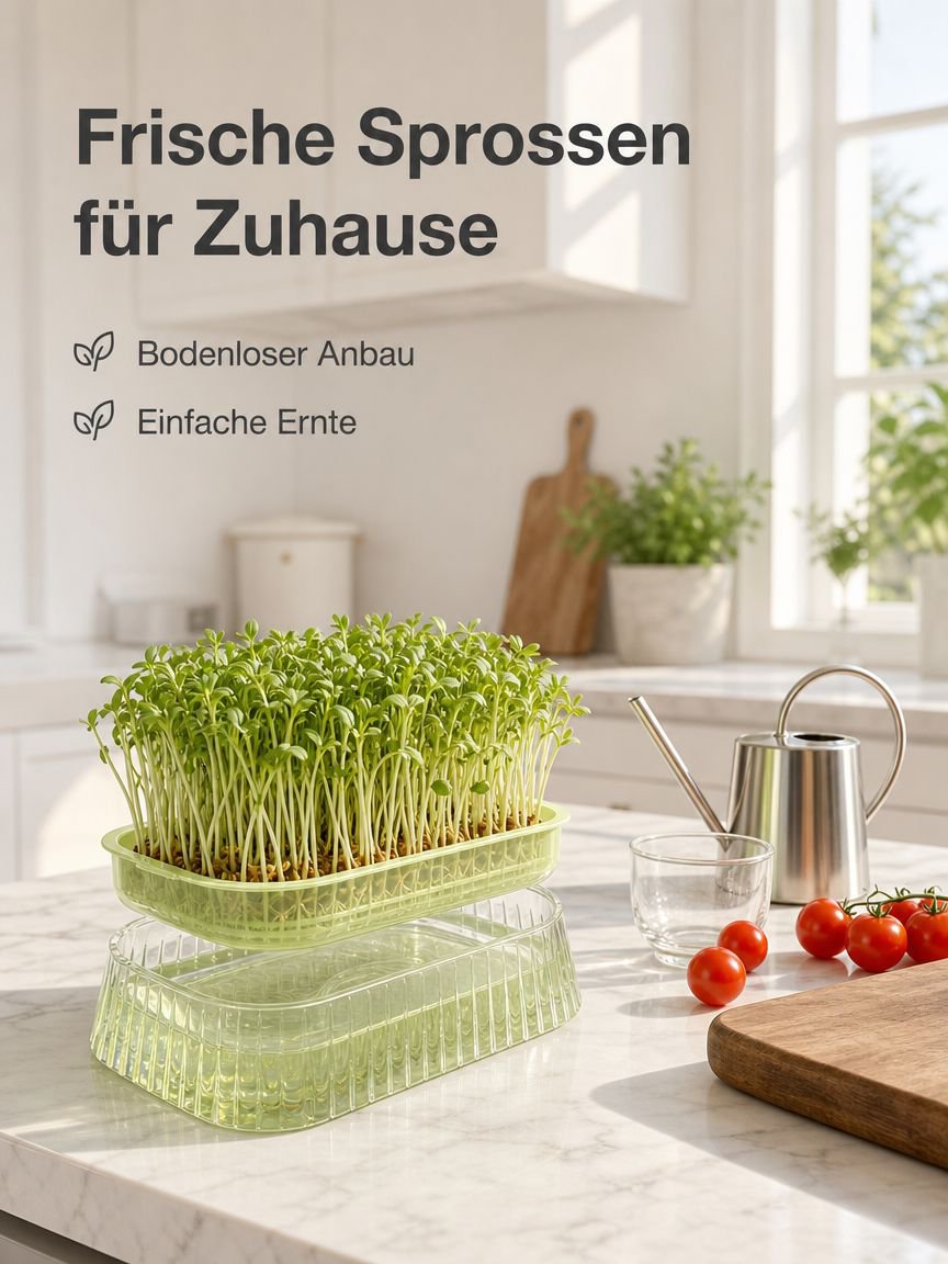 Multifunktionale Hydroponik-Anzuchtschale für Gemüse- und Bohnensprossen, erdlose Zucht