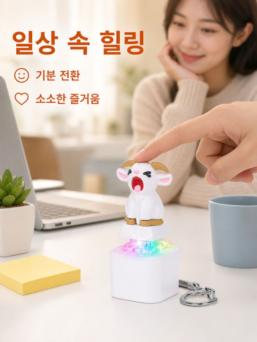 양 울음소리 내기 버튼 키링