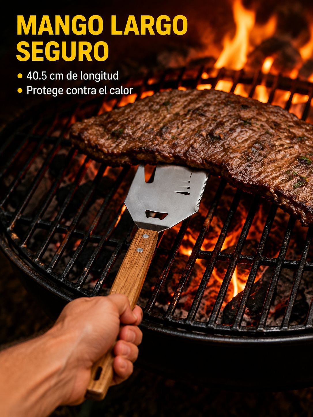 Espátula multifuncional para barbacoa