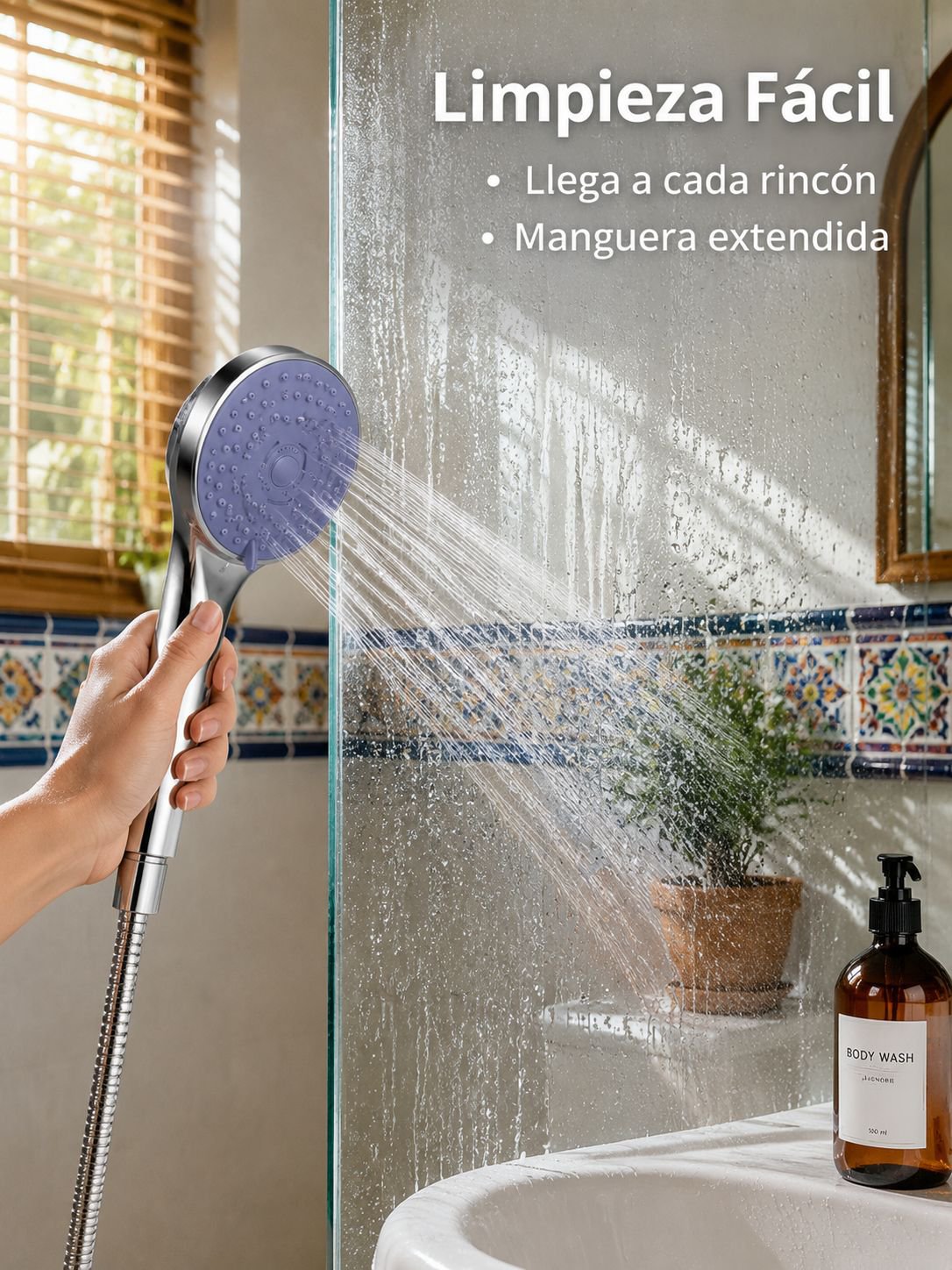 Accesorio de baño para mejorar presión de agua