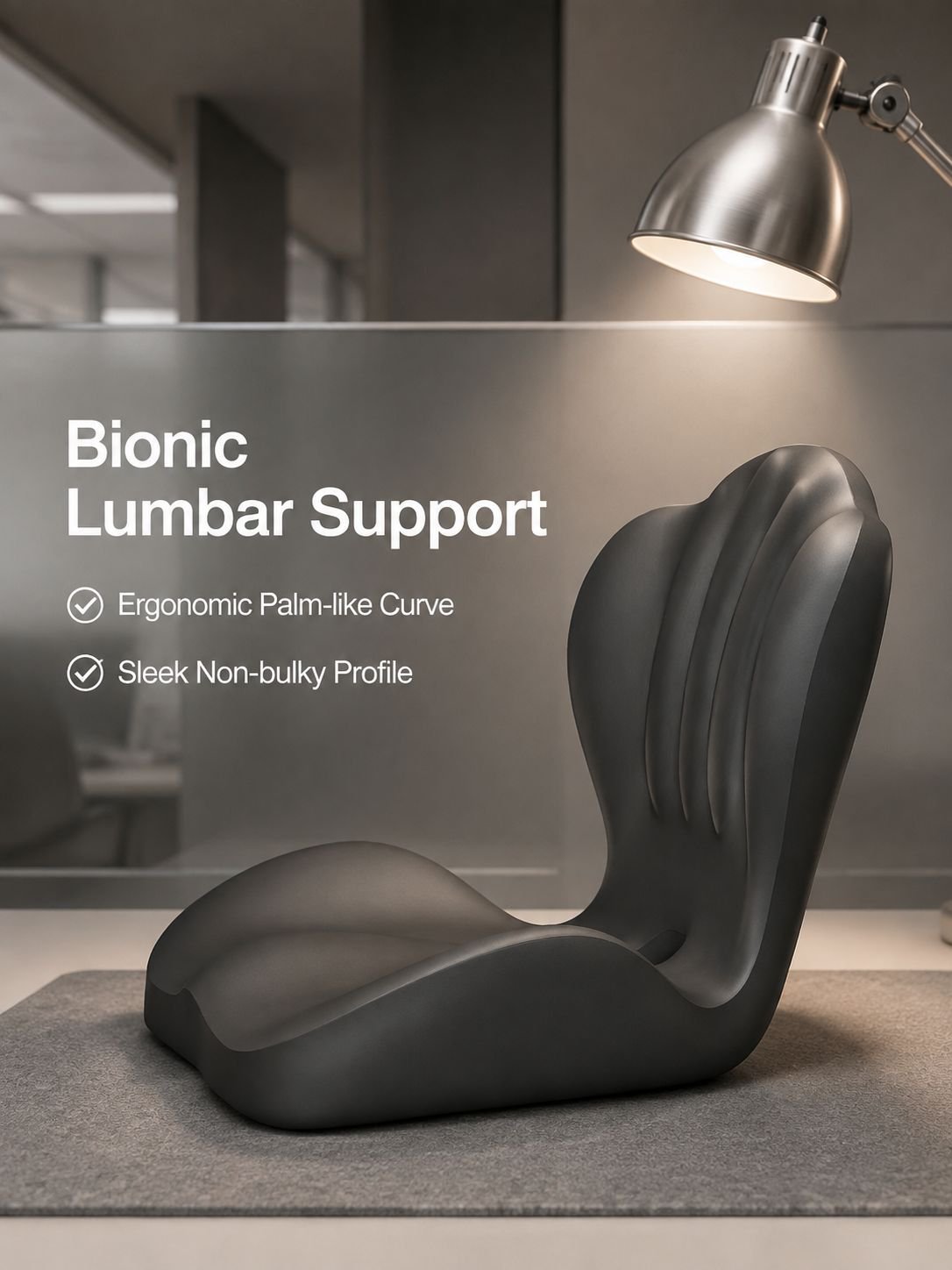 Ergonomic memory foam seat cushion for lumbar support