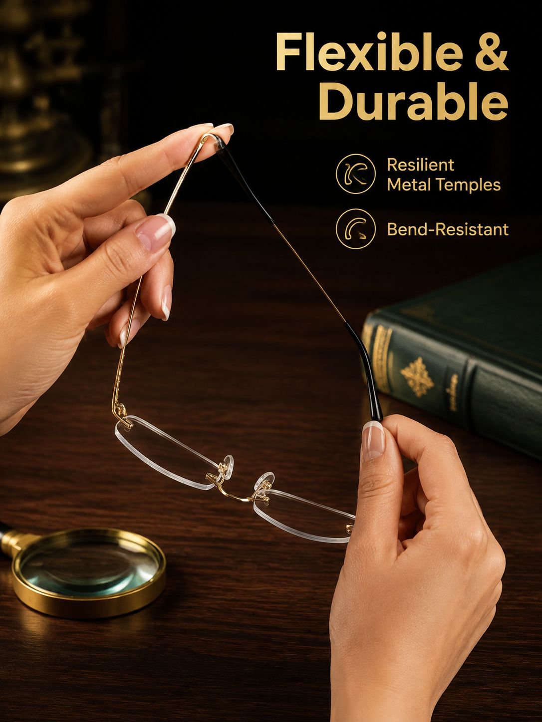 Comfortable Frameless High-Precision Blue Light Reading Glasses