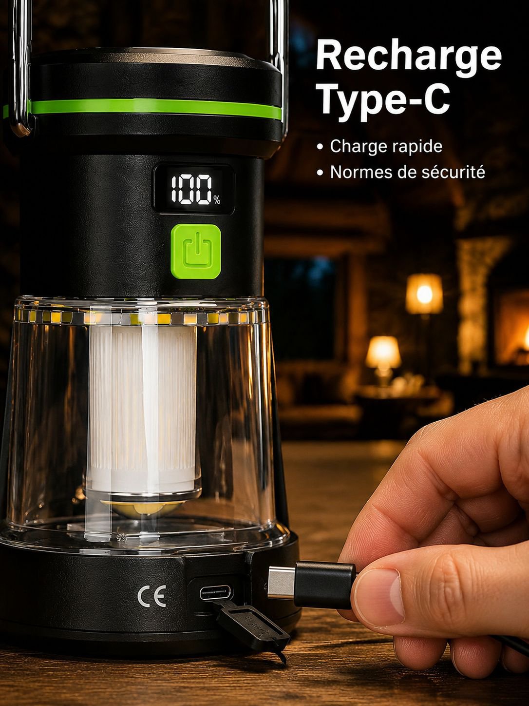 Nouvelle lampe de camping portable d'extérieur, rechargeable USB, lanterne de camp à main