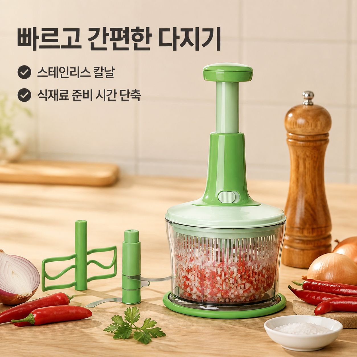 다기능 야채 다지기 마늘 박피기 혼합기 세트