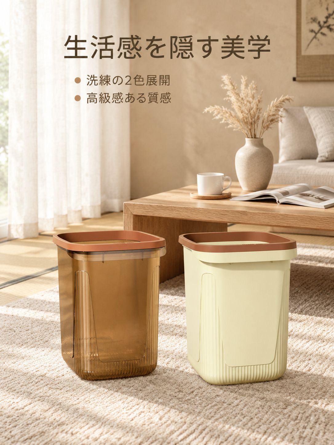 大容量で使いやすい角型ゴミ箱のおしゃれなダストボックス