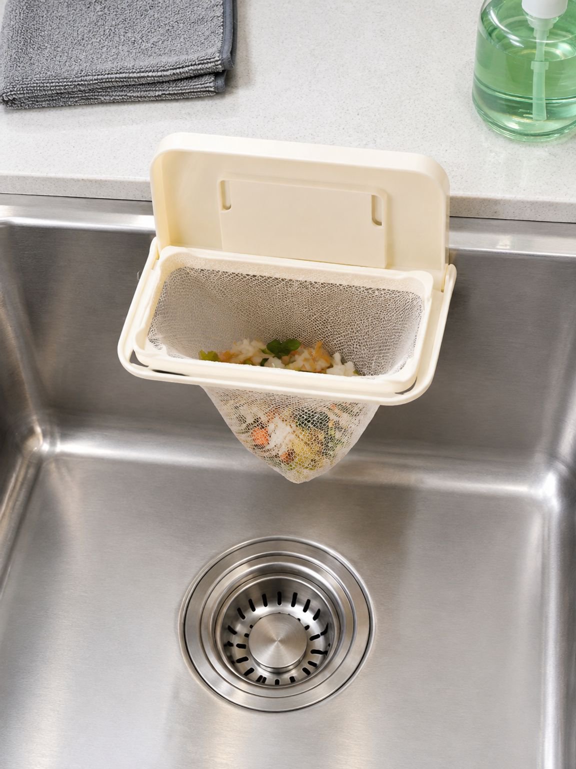 Accesorio de cocina para drenaje de fregadero plegable