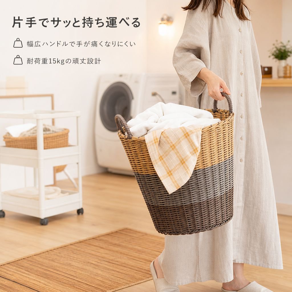 大容量家庭用人気ランドリーバスケット