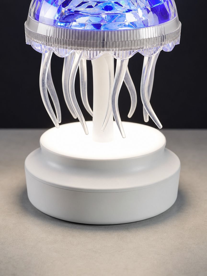Kids using jellyfish ambient lamp for bedtime