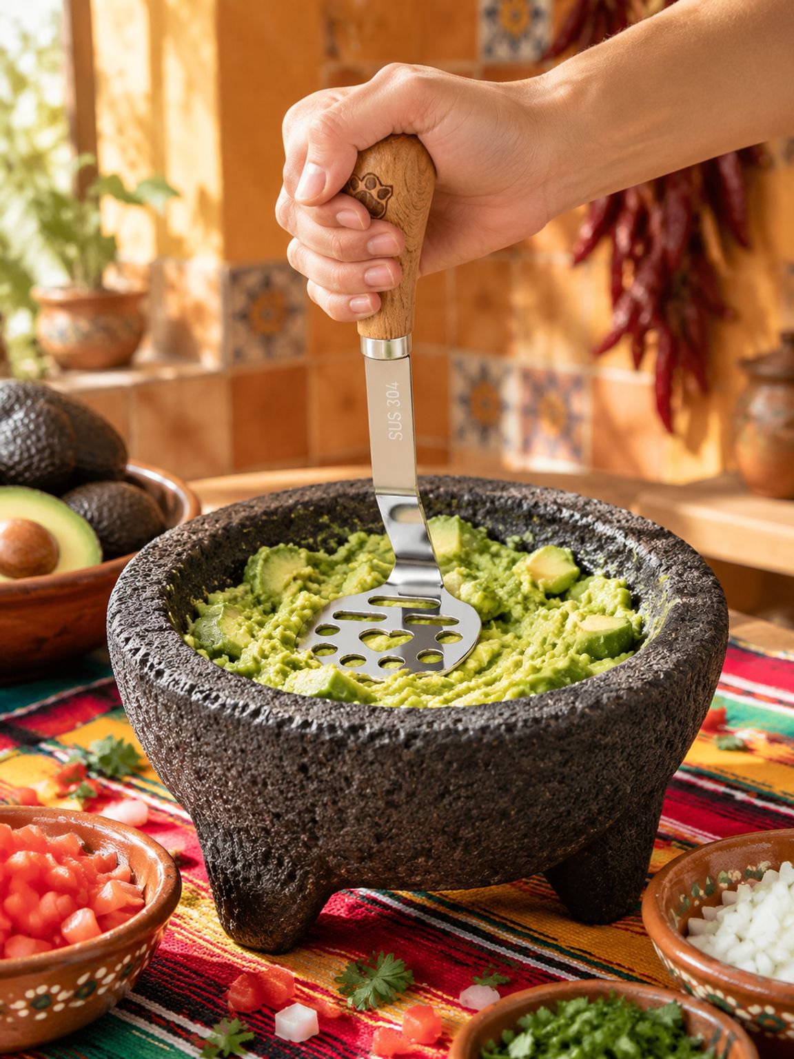 Prensa para Puré de Papa de Acero Inoxidable