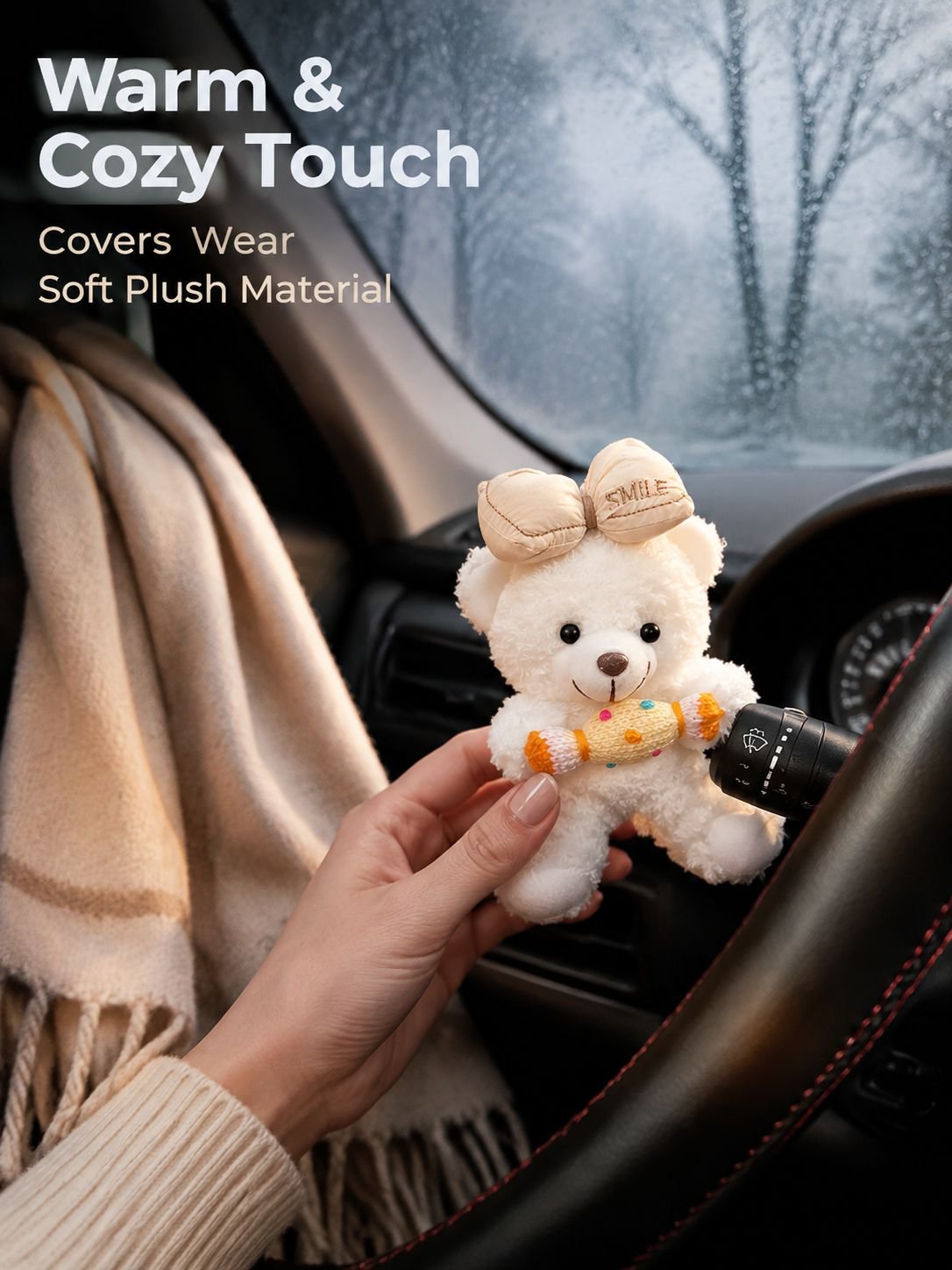 Cute Bear Gear Shift & Wiper Lever Decor Car Interior Goddess Style