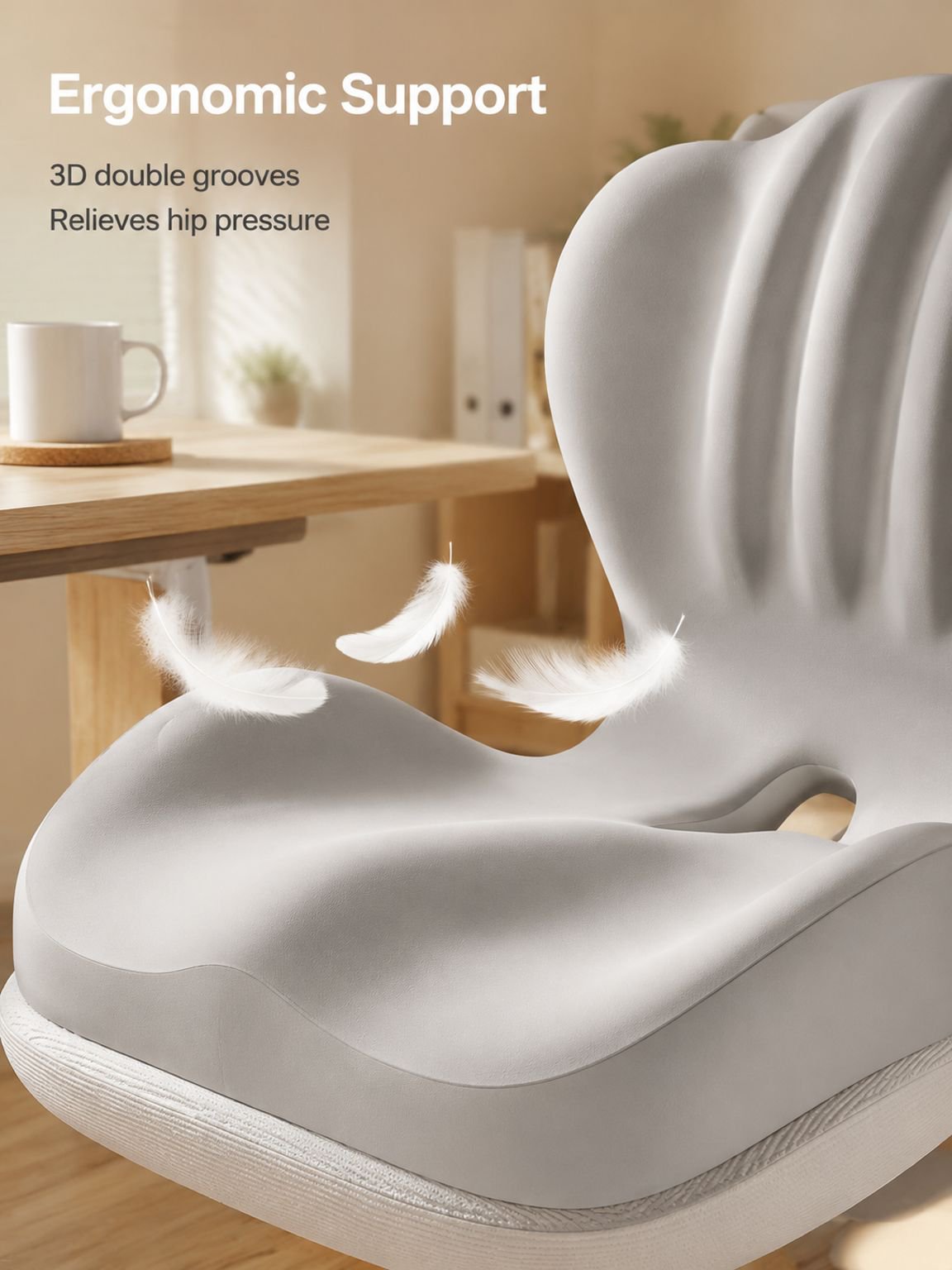 Memory foam one-piece backrest seat cushion
