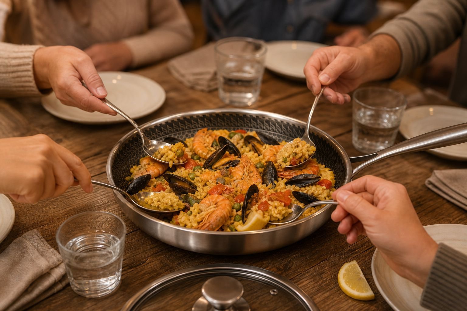 Versatile stainless steel cookware set for home chefs