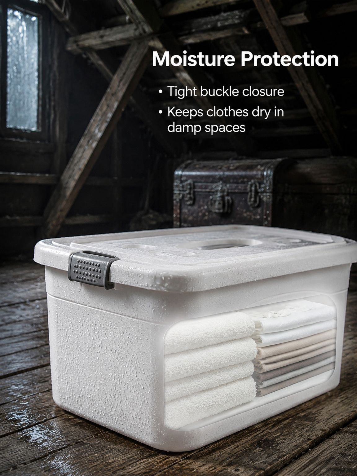 Movable large storage box on wheels