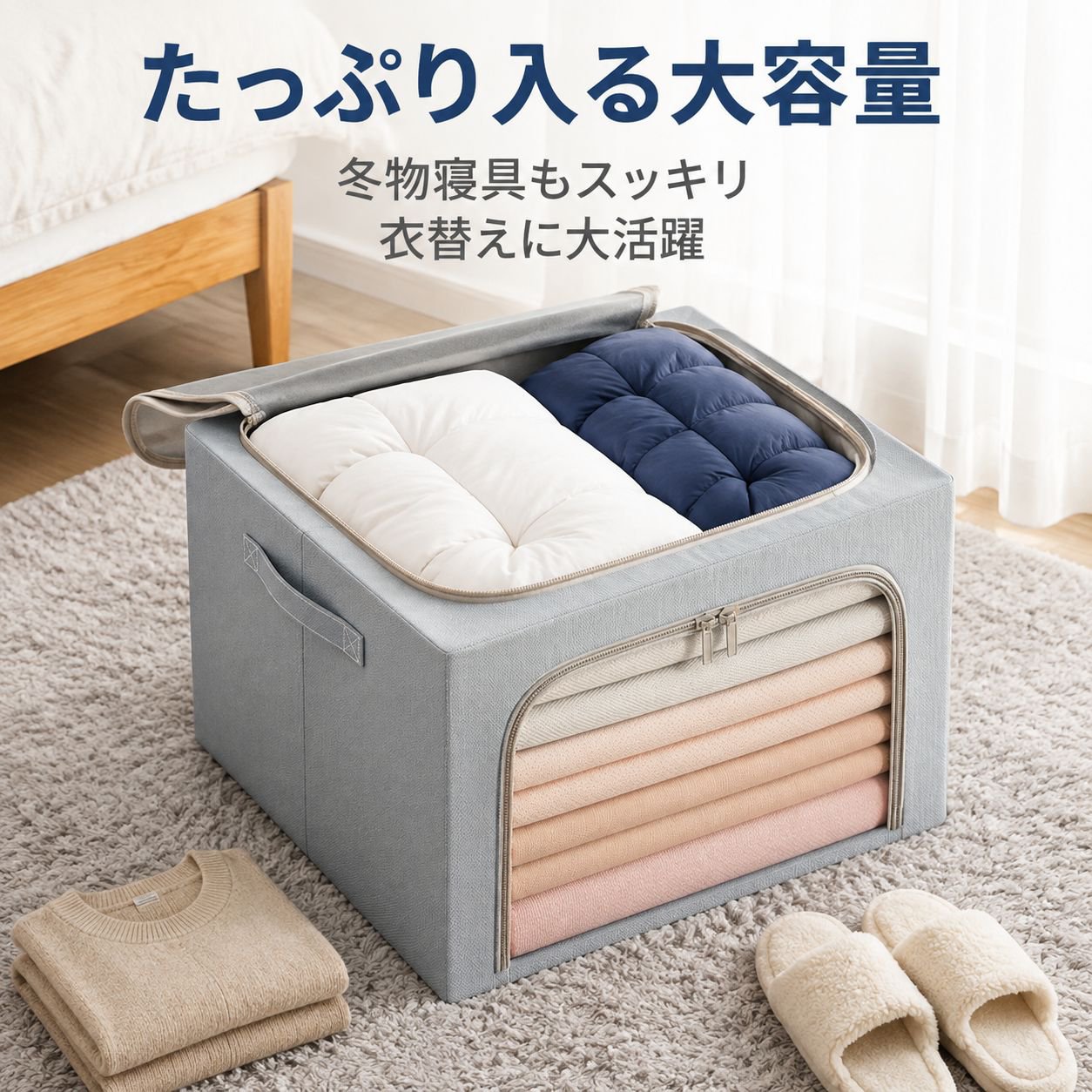 折りたたみ収納ボックス 衣類整理用