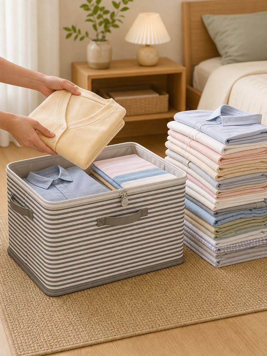 Home use foldable organizer with combination lock