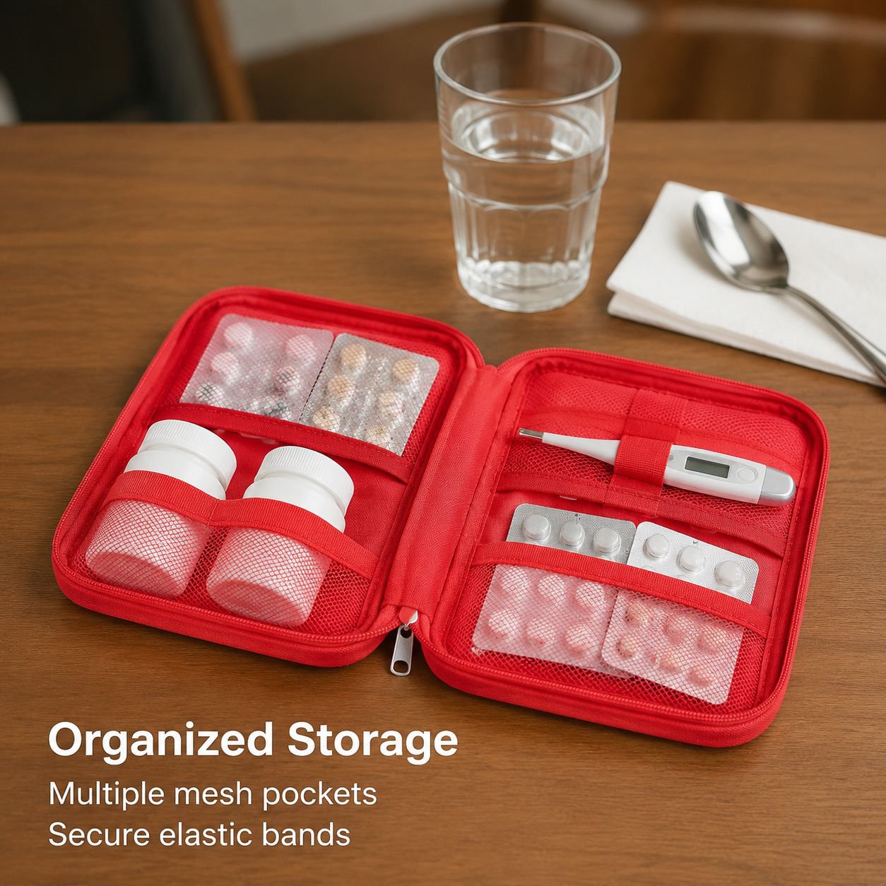 Portable Travel Medicine Organizer Bag, Large Capacity Family First Aid Kit